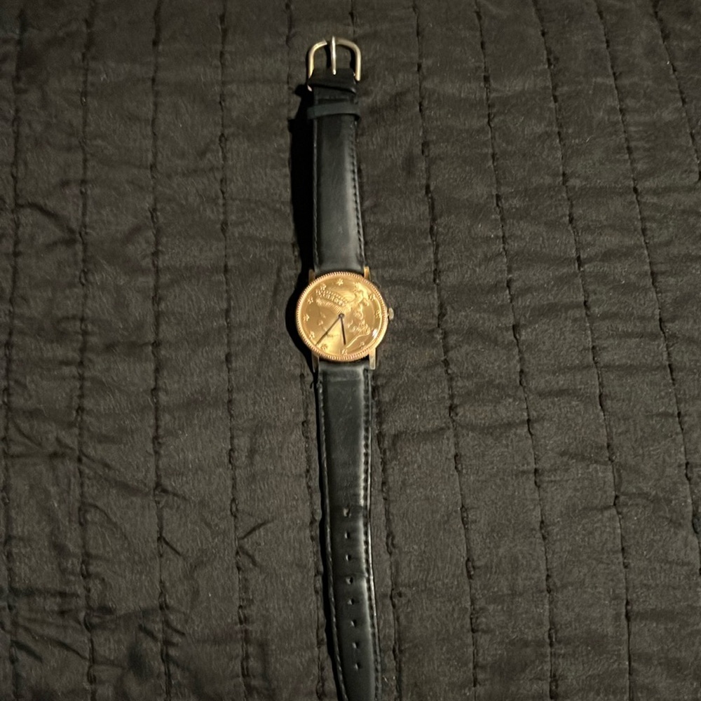 Pierre Jacquard Men's Gold Liberty Coin Wristwatch